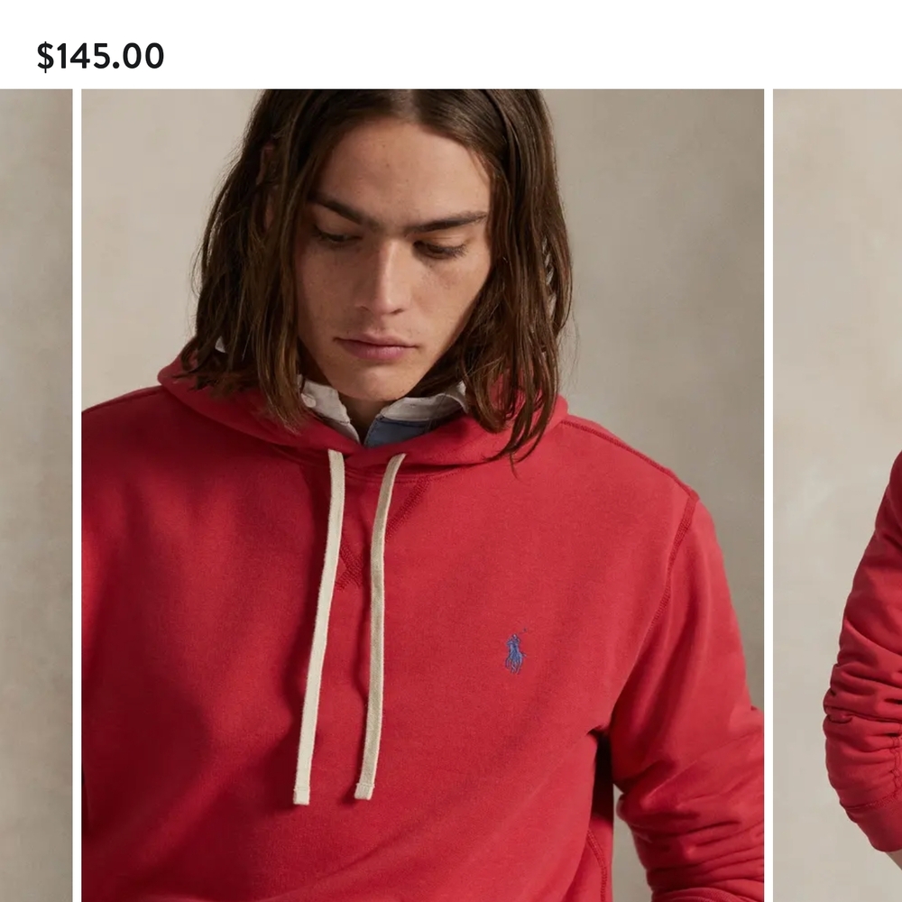 Polo by Ralph Lauren Crimson Hoodie with Azure Emblem